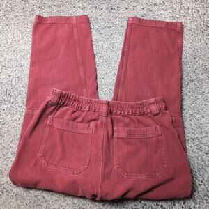 Pacsun Jeans Women Large Red Cargo Stretch Baggy High Rise Distressed Denim Y2K
